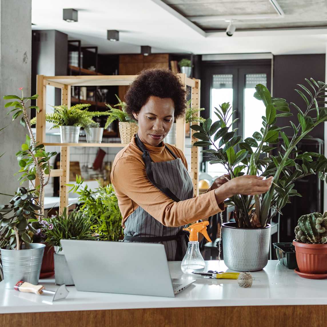 Mobile Woman Gardening